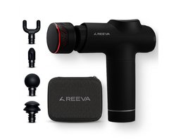 Reeva Massage Gun - Ember Pro - Thermo Massage - Warm & Koud - Incl. Draagtas en 5 Opzetstukken - Massage Apparaat - Massagegun - Massage Pistool - Zwart