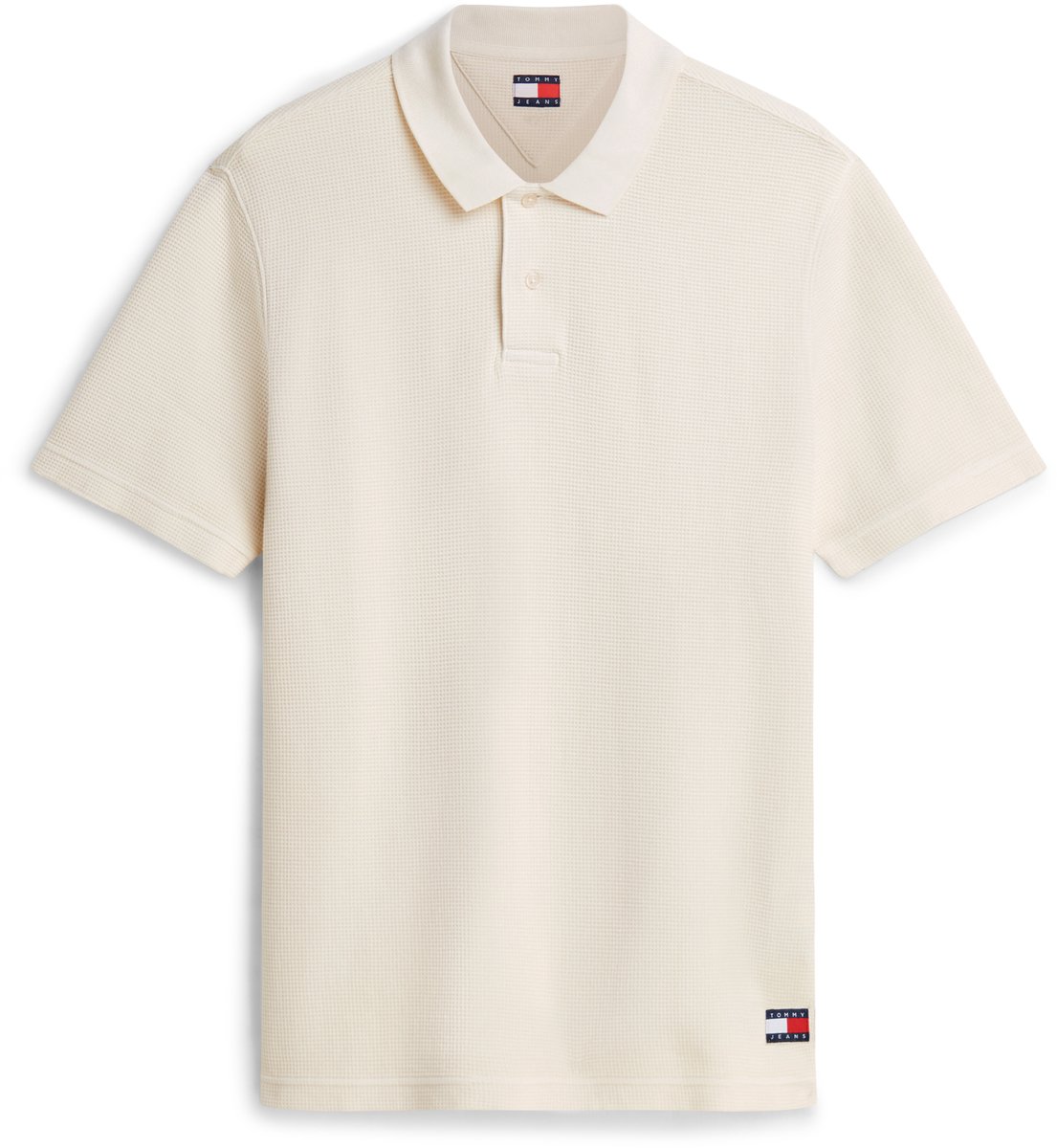 Tommy Jeans Poloshirt Tjm Reg Washed Waffle Polo Dm0dm23408 Aef Calico Mannen Beige