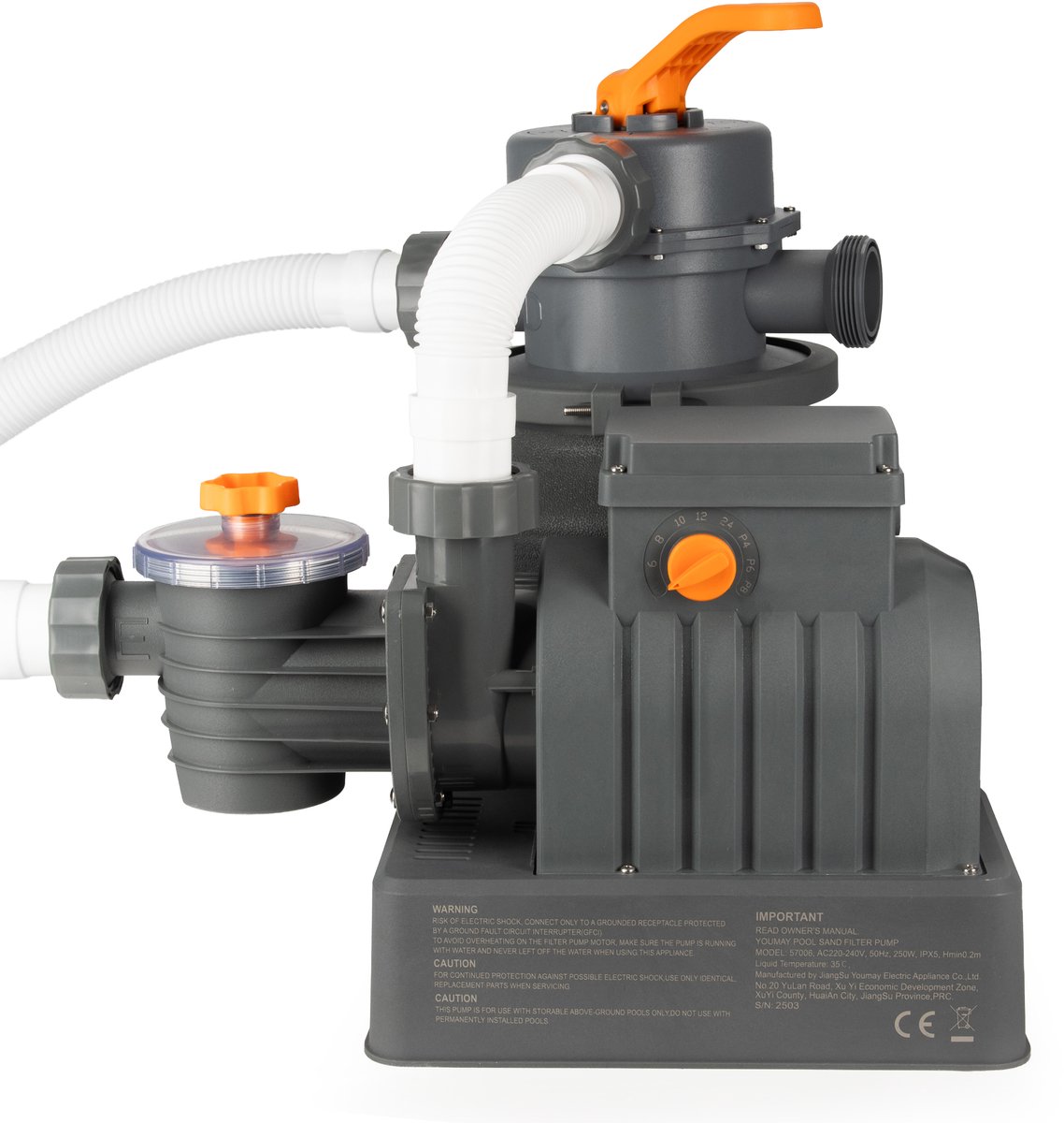 COIL Zandfilterpomp 8705 L/u voor Zwembad – 250W Poolfilterpomp met 38 mm Aansluiting – Inclusief Slangen, timer en Accessoires – foto 7