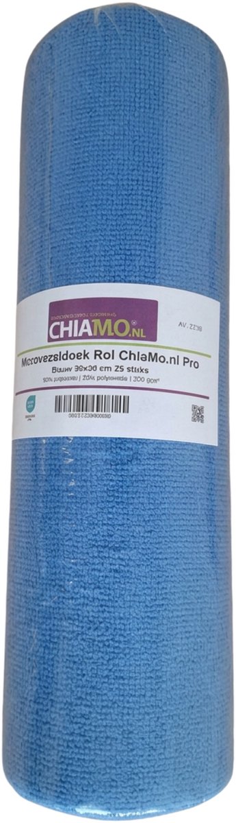 Microvezeldoek Rol ChiaMo.nl Pro Blauw 30x30 cm (25 stuks)
