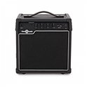 Zwarte Gear4music BA-15 basgitaarversterker met een handvat en knoppen.