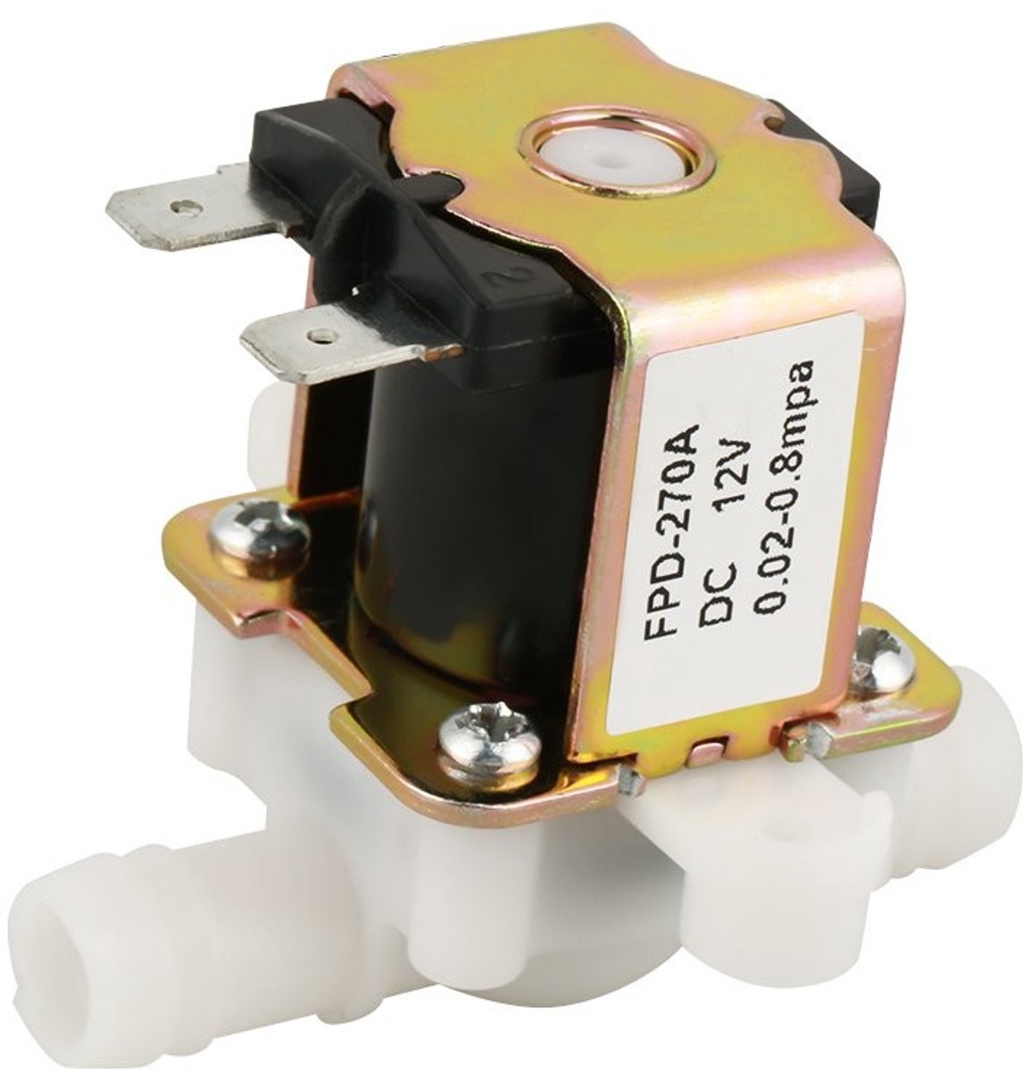 aladdien - Electric Solenoid Valve - 12V - Water Inlaat Schakelaar - 12mm - Normaal Gesloten - Betrouwbare Plastic Ventiel - Voor Diverse Toepassingen