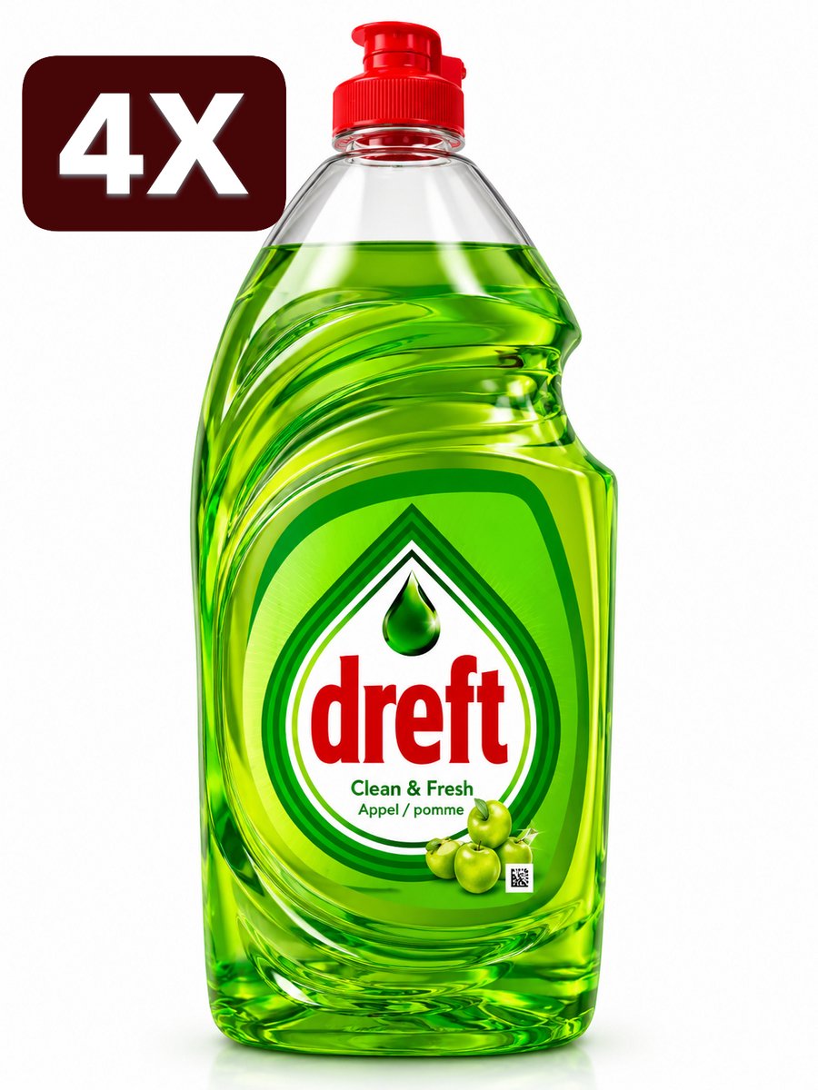 4 x Dreft - Afwasmiddel - Clean & Fresh - Appel - 1015ml