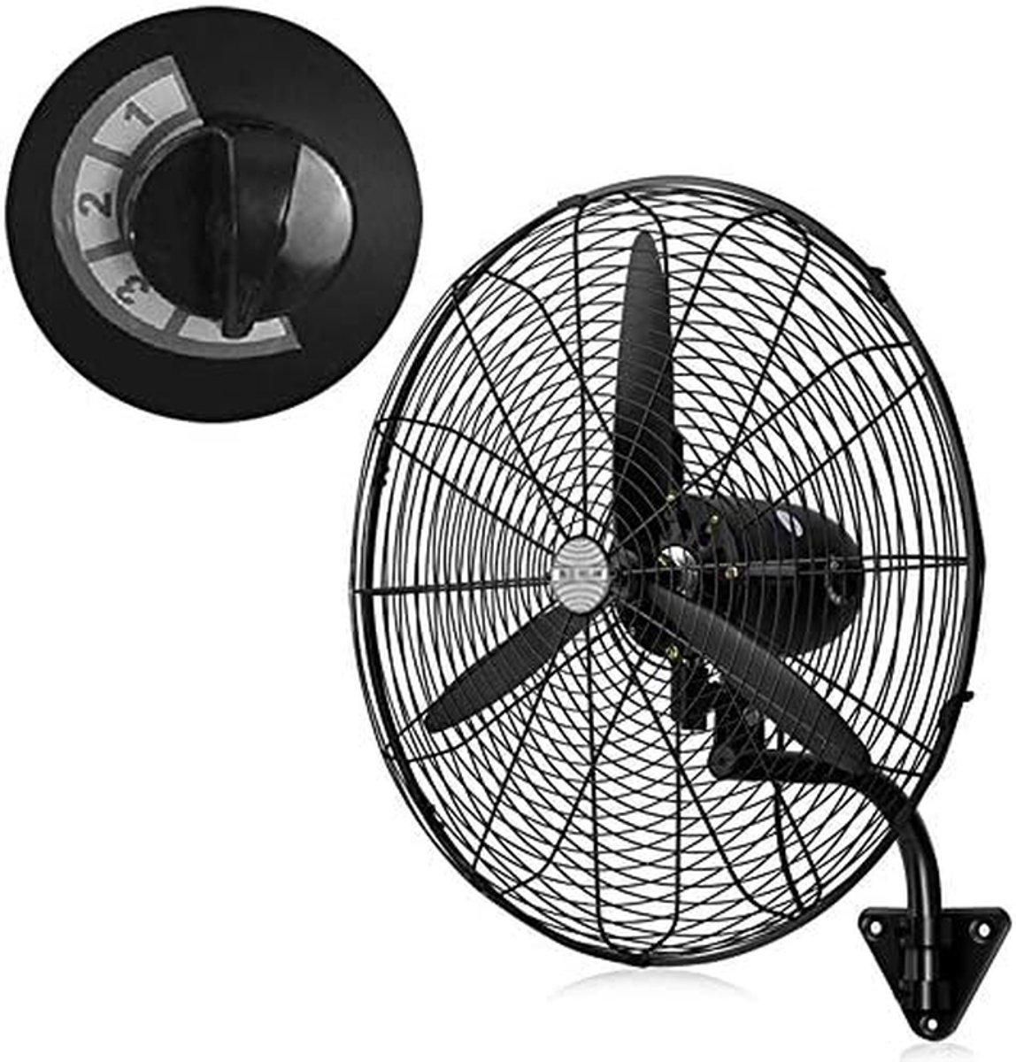 Wandventilator - Muurventilator - Ruimte Koelen - Zuiver Koper Motor - 55cm - Zwart Koper