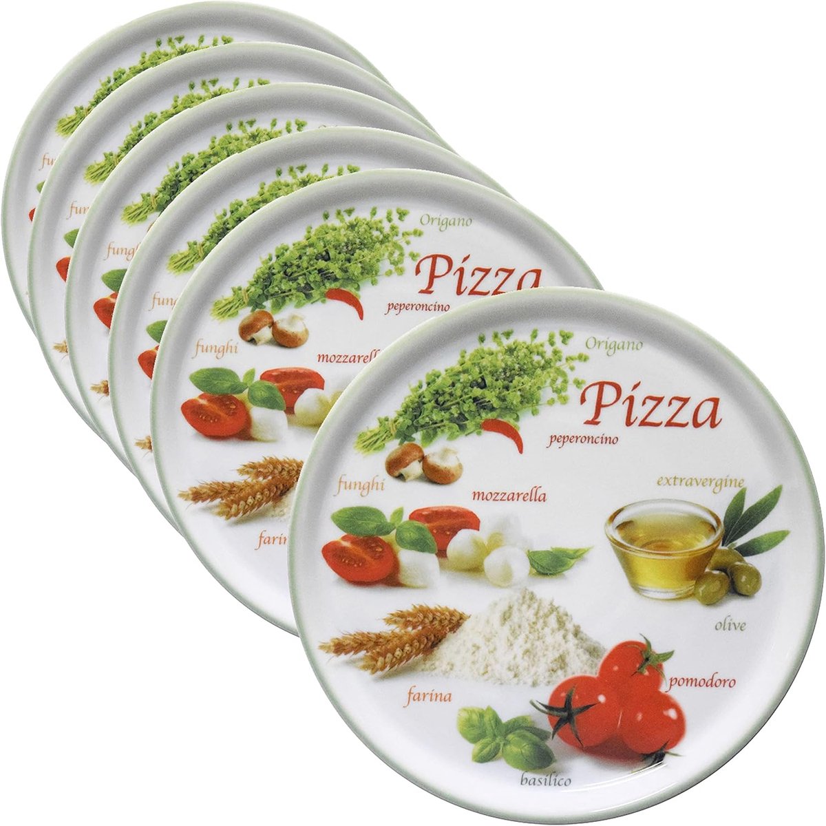 Pizza Borden - Borden Set - Dineren Thuis - XL Formaat - 33.8 cm - Groen
