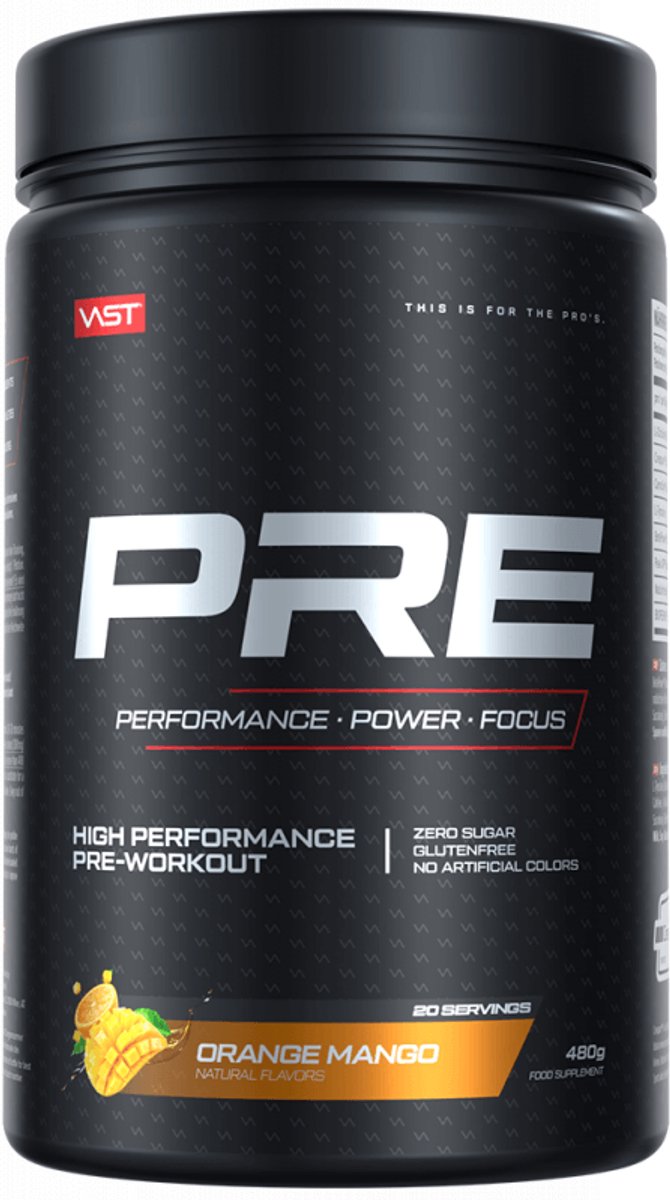 VAST Pre (20 serv) Orange Mango - Pre-Workout - Pre-Workout Booster