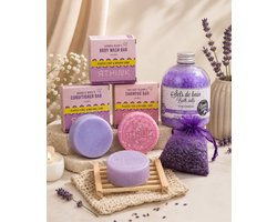 Lavendel Wellness Cadeaupakket - Duurzame Spa Set met Shampoo & Conditioner Bar