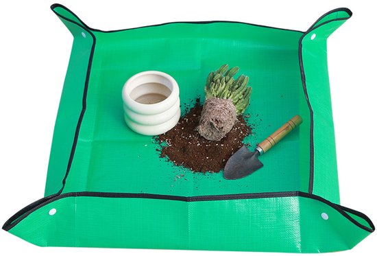 Oneay Grote verpotmat 66 x 66 cm – Waterdichte verpotmat voor kamerplanten en vetplanten – Houdt aarde en rommel tegen – Draagbare tuinmat voor tafel en vloer – Ideaal voor verpotten, tuinieren en plantenliefhebbers