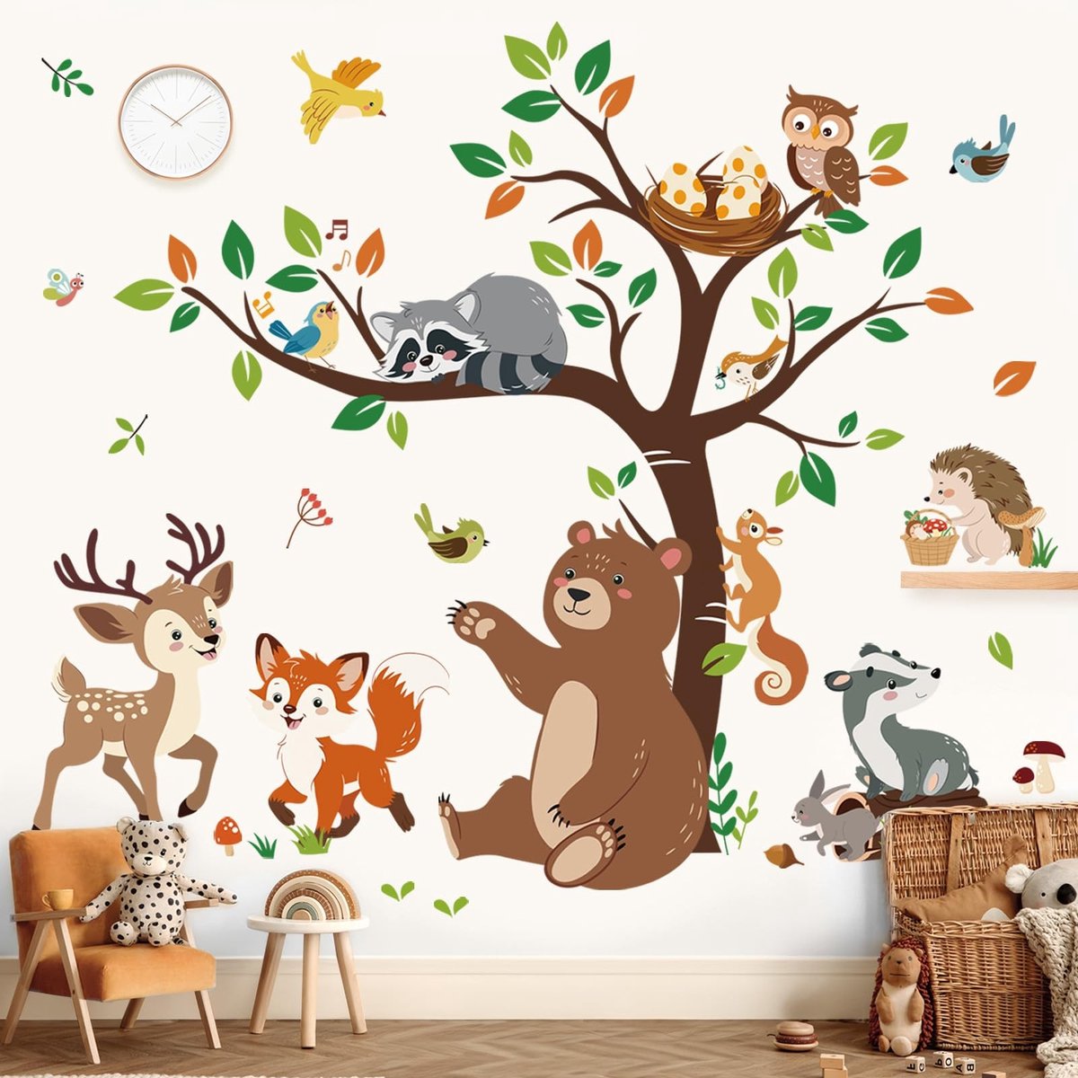 aladdien - Wandstickers - Dierenbos - Decoratieve Muurstickers - Vinyl - Kinderen - Babykamer - Peuter - 32 x 4.5 x 4.5 cm