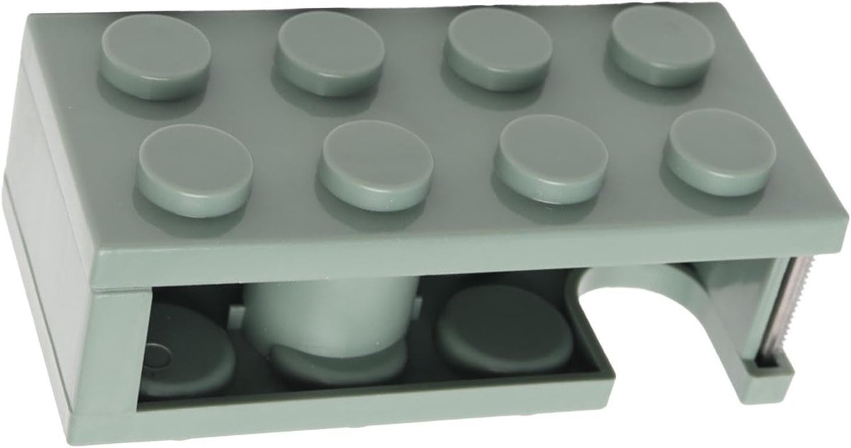 Tapedispenser Bouwblok - Tapehouder Bureau - Bureau Organisatie - Gemakkelijk Snijden - 11 x 5 x 4 cm - Groen