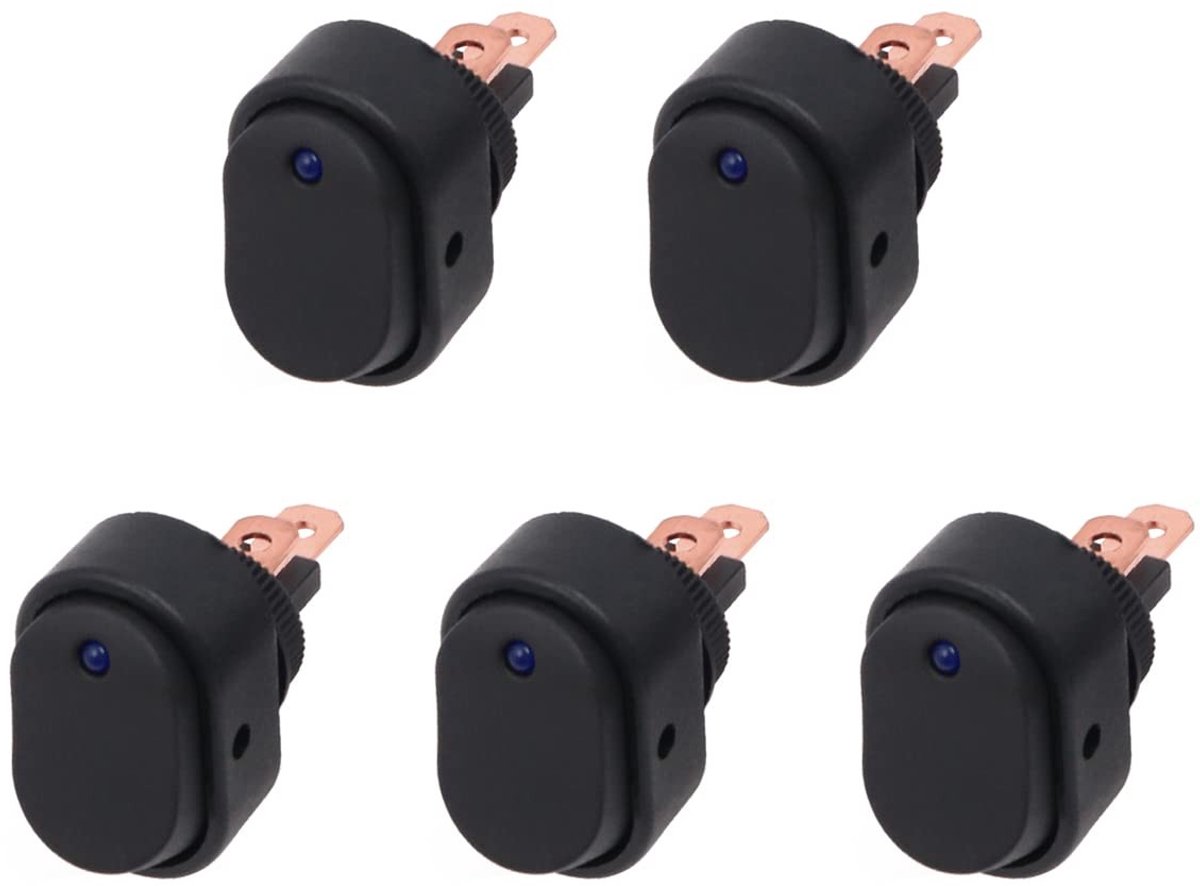ONF3 - Waterdichte LED Tuimelschakelaar - 12V AAN/UIT - Ideaal voor voertuigen - Blauw - 3 Pins - Geschikt voor auto, boot en truck