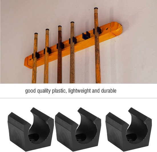 Dailygoody - Billiard Klemmen - 6 Stuks - Lichtgewicht en Duurzaam - Zwart - Snooker en Pool - Ideaal voor het Opslaan van Cues - Geschikt voor Woonkamer van Merkloos — afbeelding 4