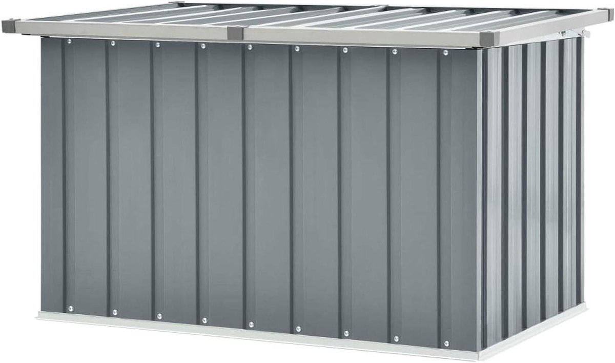 Tuinbox - Opbergkist buiten - Tuinspullen organiseren - Inclusief wielen - 109x67x65 cm - Grijs