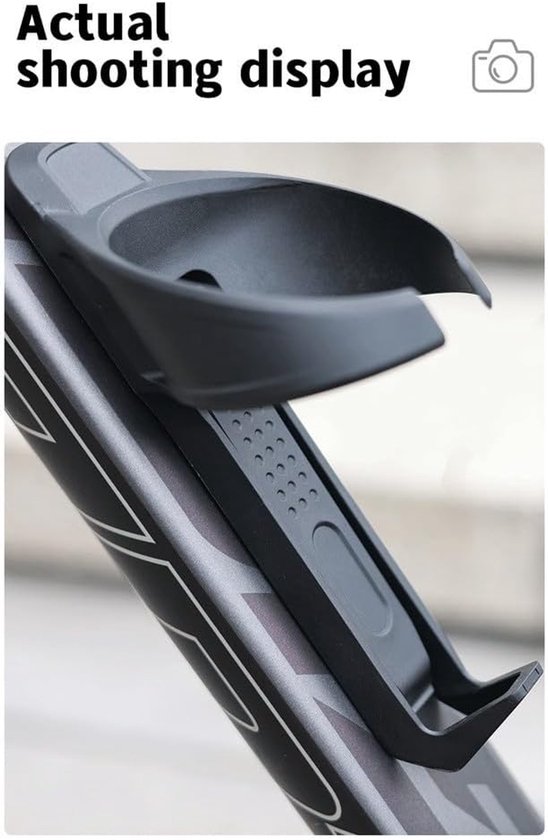Bidonhouder met slot - Fietshouder fietsaccessoires - Veilig fietsen - Magnetische bandenlichter - 20 x 8 x 8 cm - Zwart — afbeelding 4