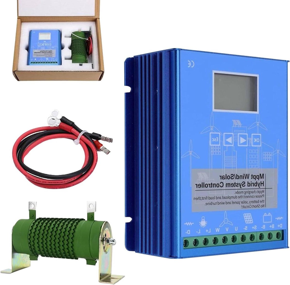 Hybride Laadregelaar - Zonne Wind - Energie Beheer - MPPT Booster Technologie - 15000W - Multikleur