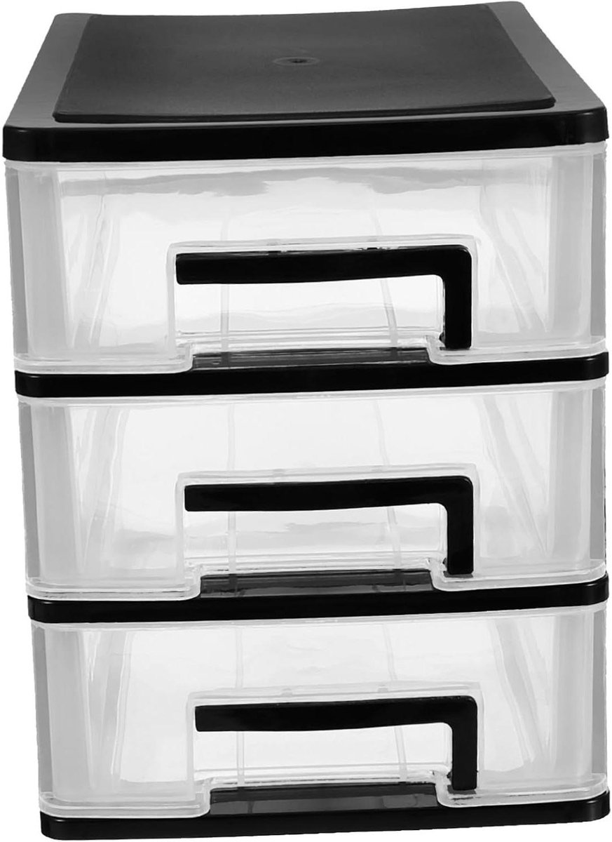 Bureau opbergkast - Lade organizer - Bureau organiseren - Drie lagen - 21x15x19 cm - Zwart