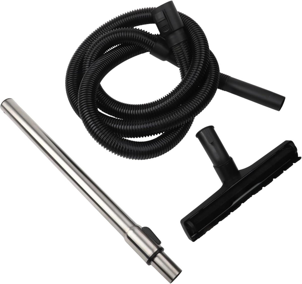 Vloerborstel slangkit - Zuigkop accessoires - Effectief stofzuigen - Optimale zuigkracht - 25 meter slang - Zwart