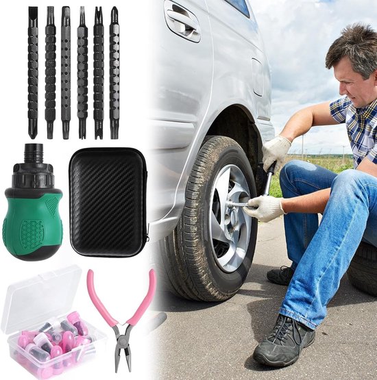 Reparatiespijkers Banden - Lekke Band Kit - Voertuig Onderhoud - Ruimtebesparend Ontwerp - 15 x 12 x 9 cm - Uniek — afbeelding 5