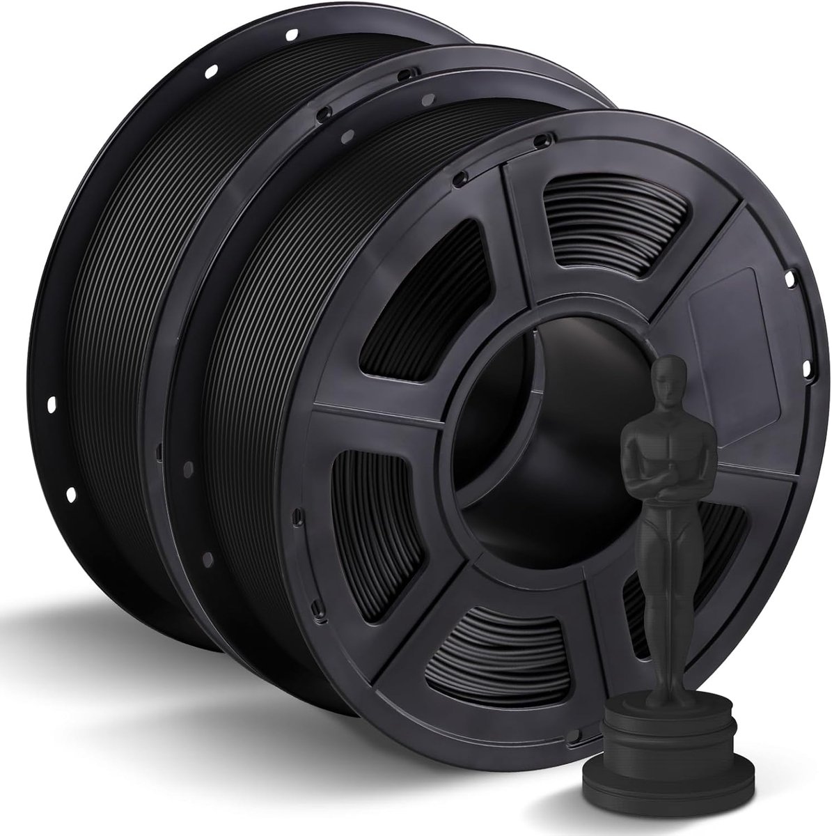 3D Printer Filament - PLA Plus - Objecten Printen - Hoge Taaiheid - 2x 1KG - Zwart