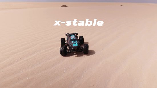 Overmax X-Stable RC auto / RC car – 35 km/h – 4x4 Monster Truck – 1:10 – metalen aandrijving – olie-schokdempers – dubbele LED verlichting – 2 accu’s (tot 40 min rijtijd) – instelbare besturing – actieve rem – offroad terrein model - Bestuurbare Auto