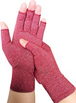 KANGKA® Reuma Handschoenen maat M - Chili Rood - Compressie Handschoenen - voor Artrose, Reuma, Artritis, RSI, CTS - Unisex