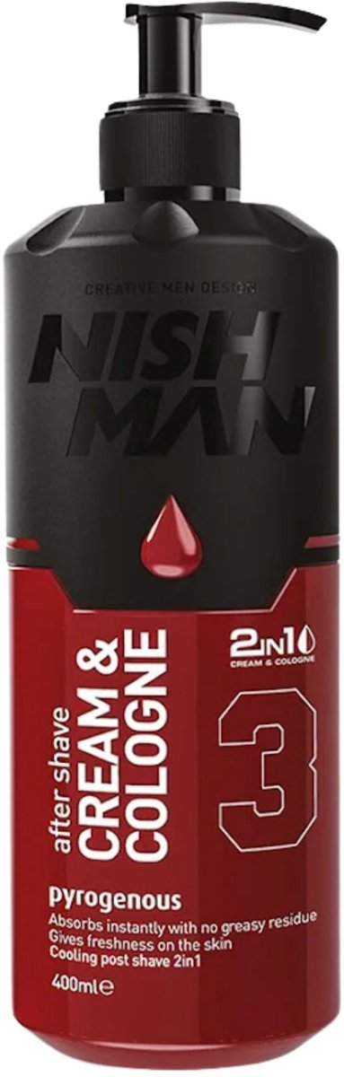 Nishman After Shave Cream Cologne 2-in-1 Nr. 03 Pyrogenous – 400 ml pompflacon