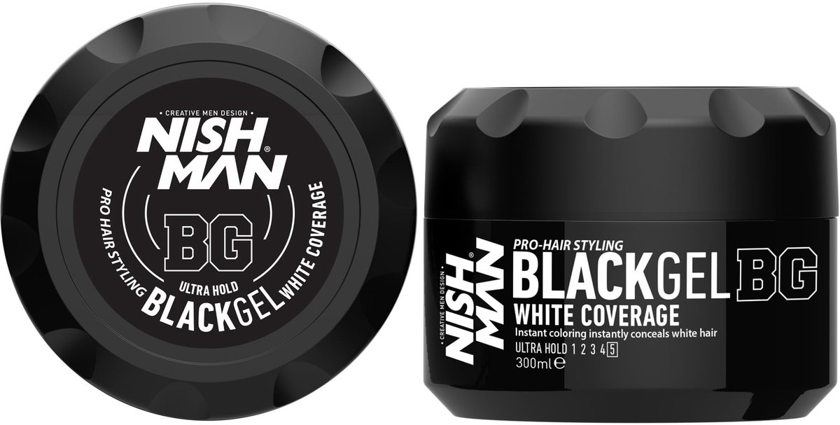NISHMAN BLACK GEL BG WHITE COVERAGE 300 ML