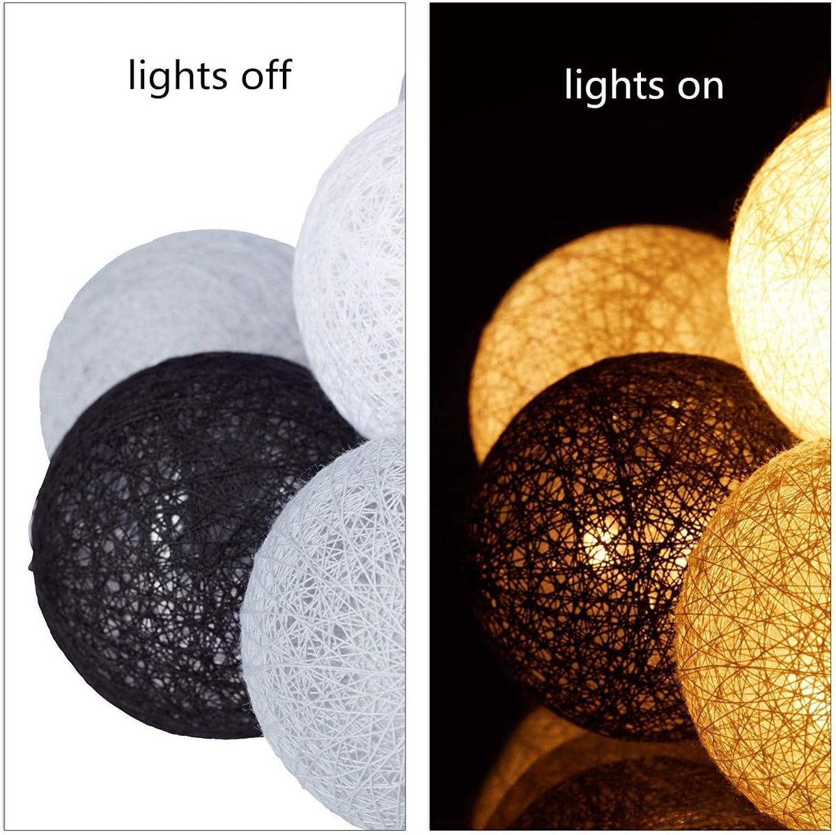 Decoratieve LED Lichtketting met Katoenen Bollen op Batterijen voor Sfeervolle Verlichting — cadeau in Wonen & Interieur - foto 4