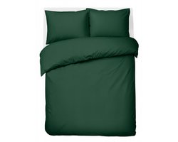 HUSH Living Dekbedovertrek - 100% katoen - 144TC - soepel en ademend - 200x220+20cm - 2 x 60x70cm kussenslopen - donkergroen