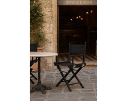 ZStyle Inklapbare regisseursstoel van hout, 90 cm hoog, 54 cm breed, 48 cm diep, zwart (natuurlijke schacht – zwart canvas)