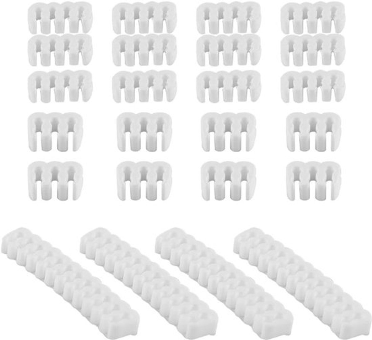 Set van 24 kabelkamhouders voor pc-behuizing, wit, kabelorganizerbeheer