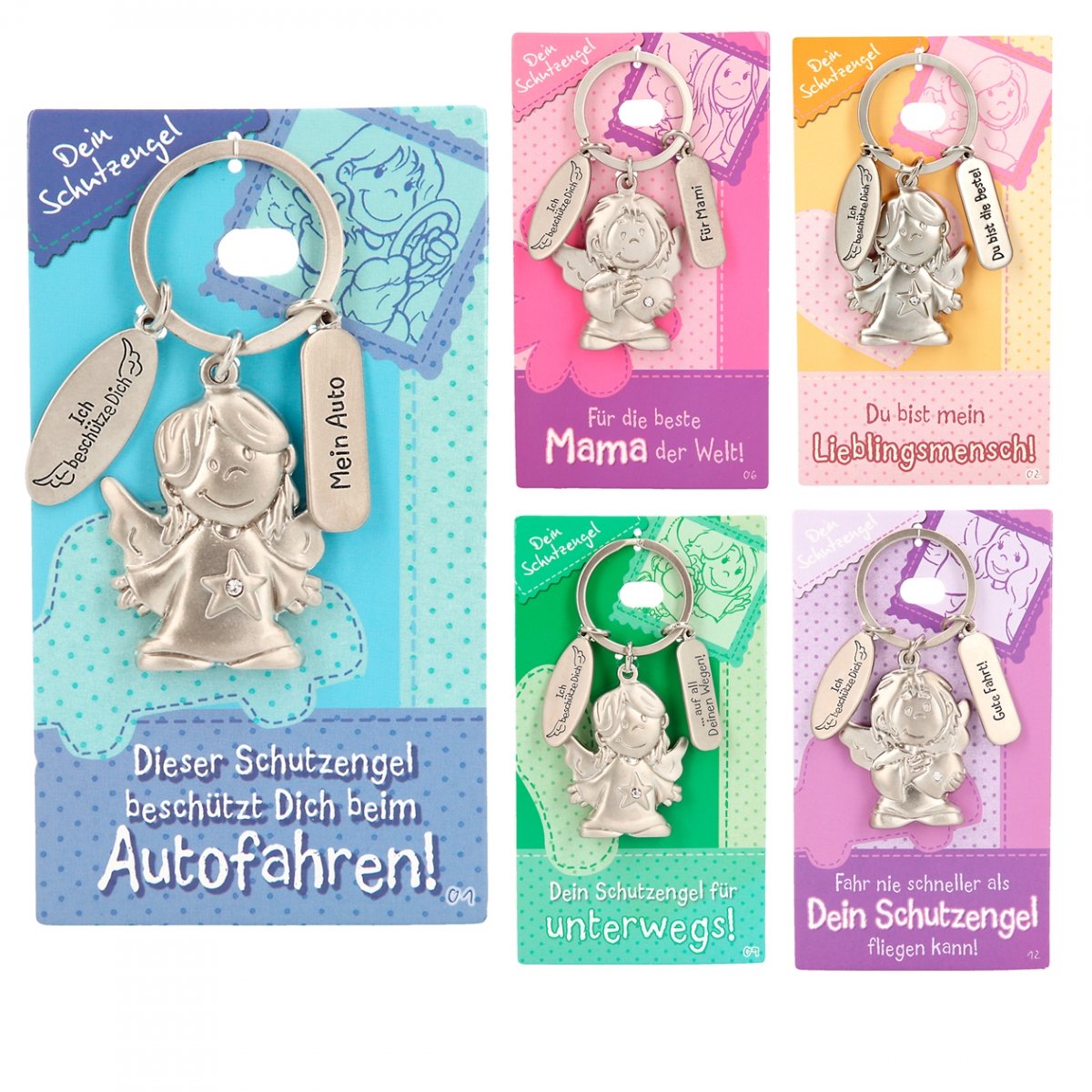 Depesche sleutelhanger hart met engel - cadeau liefde vriendschap.
