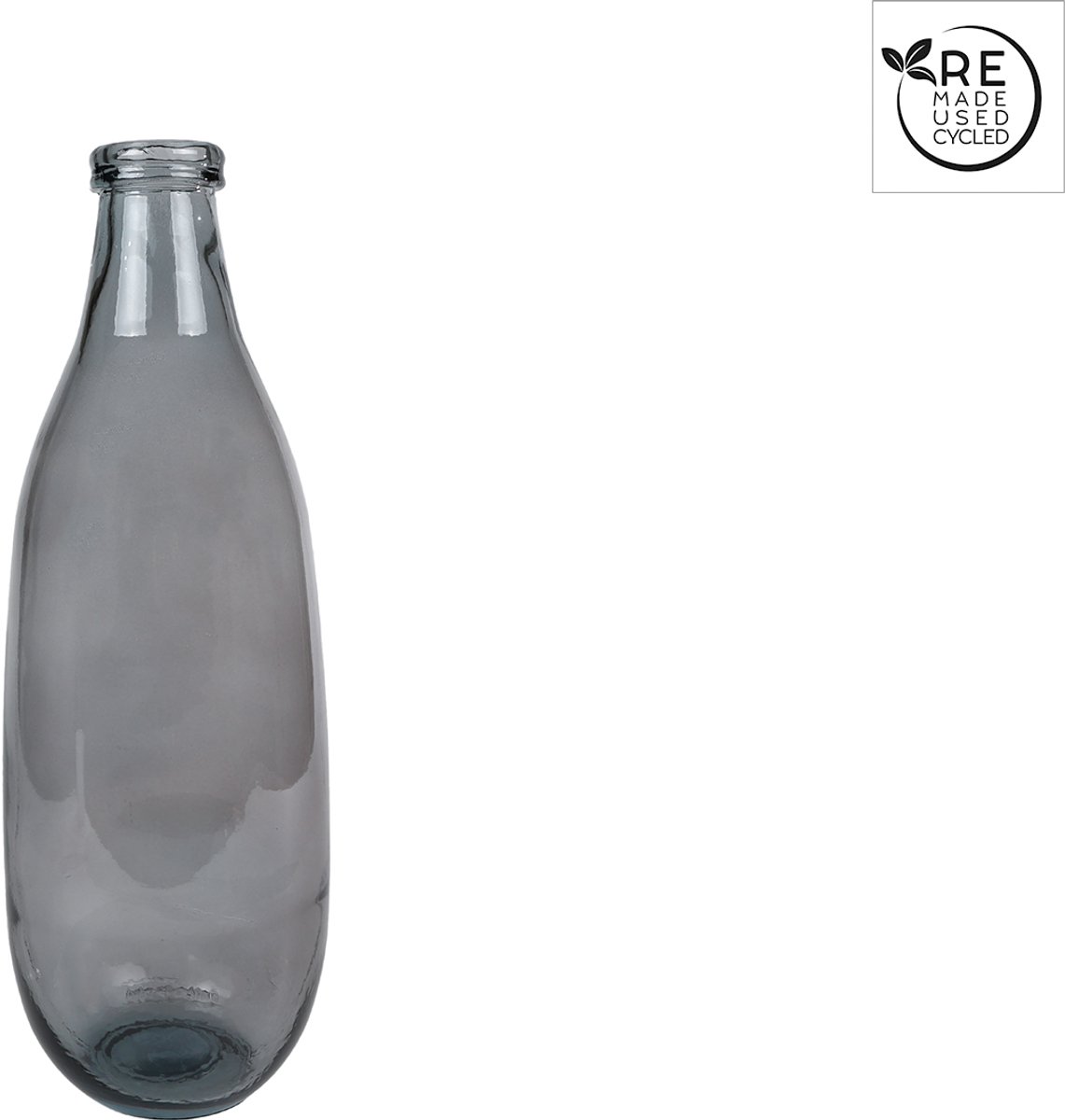 OttoSimon vaas glas grijs 15x15x40cm decoratie modern.