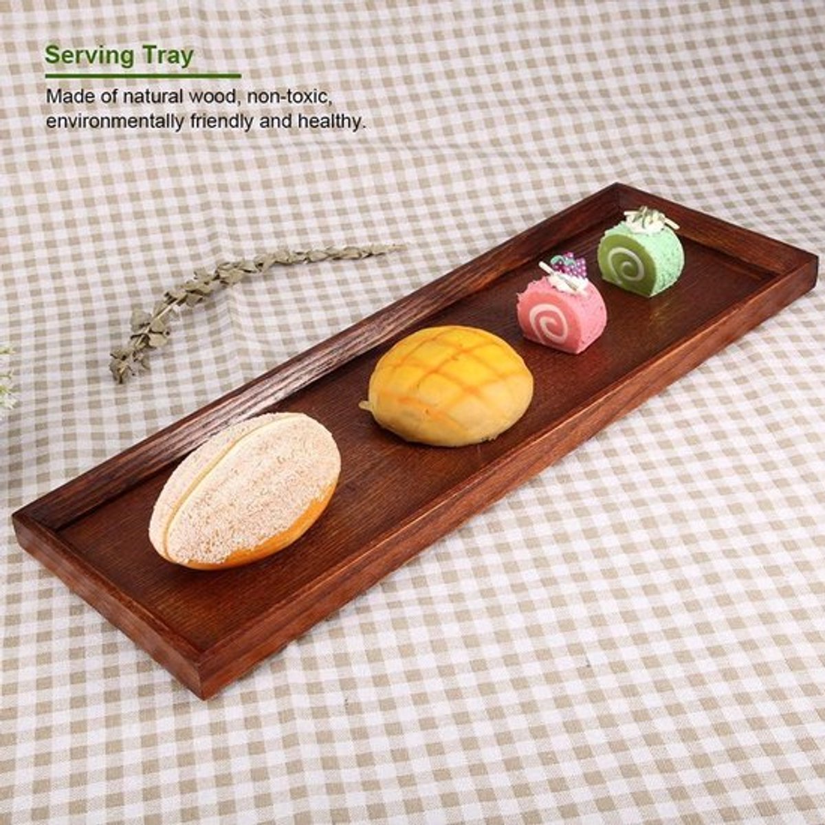 Houten Dienblad Theeservice – 45×15×2 Cm, Makkelijk Te Reinigen, Keukenaccessoire