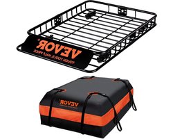 Bagagerek Auto - Dakrail Mand - Reizen Opslag - Verhoogde Laadcapaciteit - 130 cm - Zwart