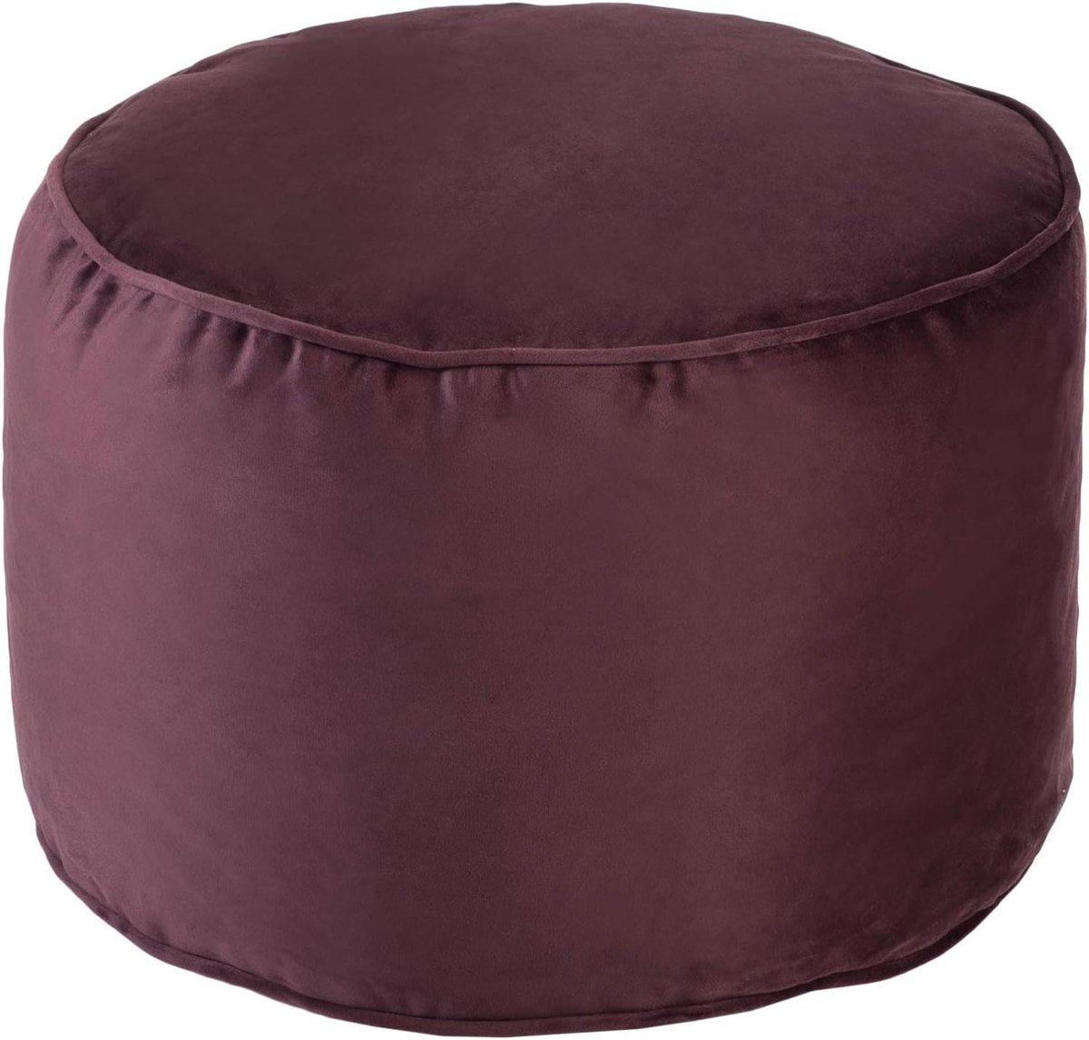 Ronde Zitzak Voetenbank - Poef Kruk - Ontspannen Benen Omhoog - Ergonomisch Ontwerp - 45 x 32 cm - Aubergine