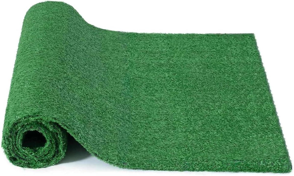 Kunstgras Tapijt - Kunstweide Gazon - Tuin Decoratie - Weerbestendig Ontwerp - 1 x 4 Meter - Groen