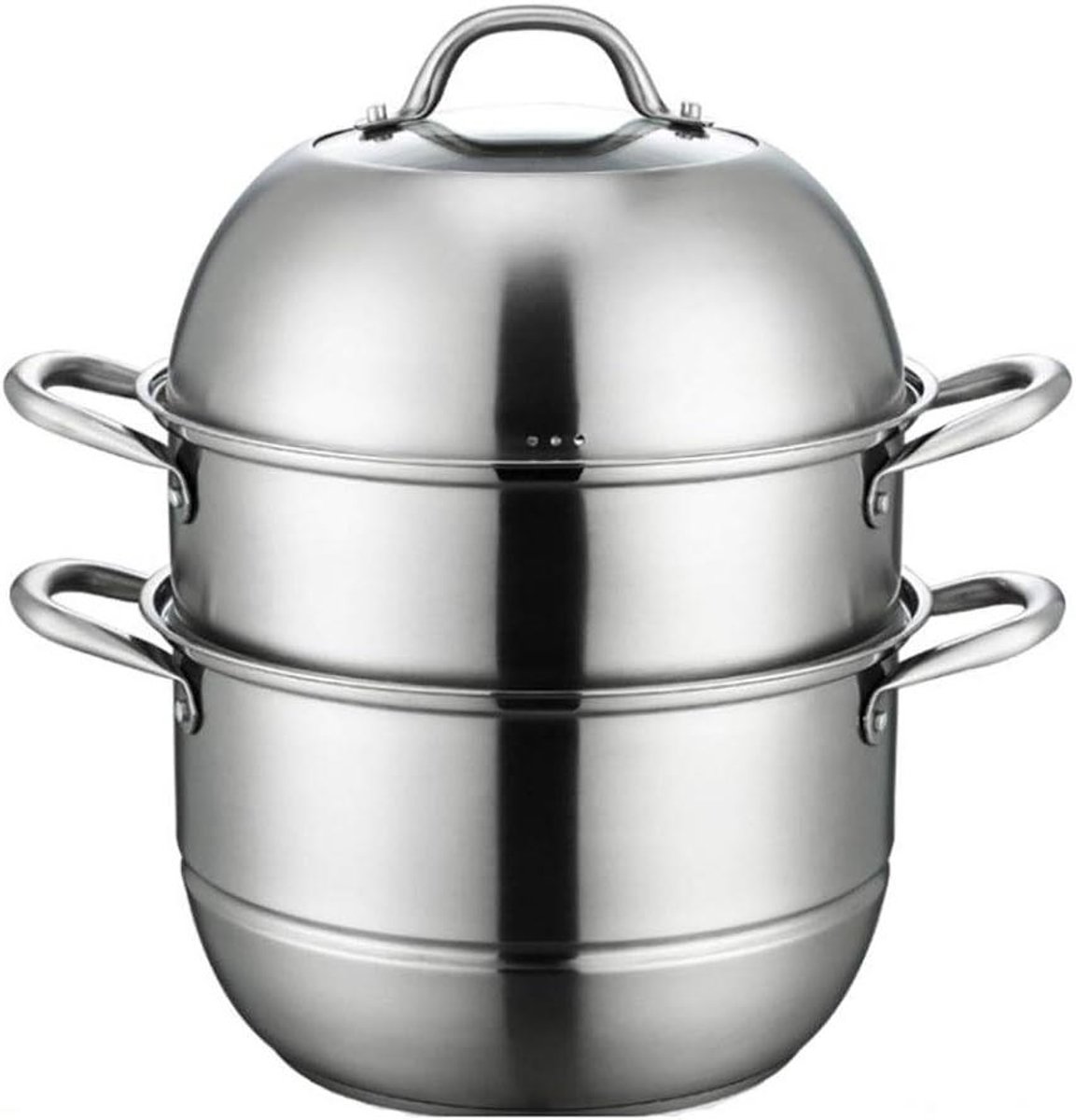 Stoompan 3 Lagen - Soepketel Multilaags - Gezond Koken - Roestvrij Staal - 45x34cm - Zilver