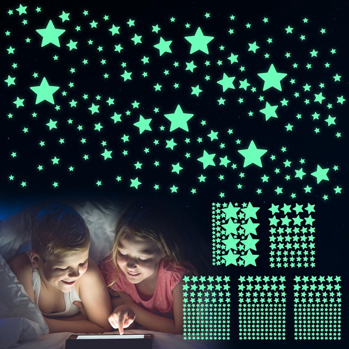 aladdien - Glow in The Dark sterren - Muurstickers - Plafonddecoratie - Jongens Meisjes Kinderkamer Woonkamer - Kinderen Slaapkamer - Sterrenhemel -...