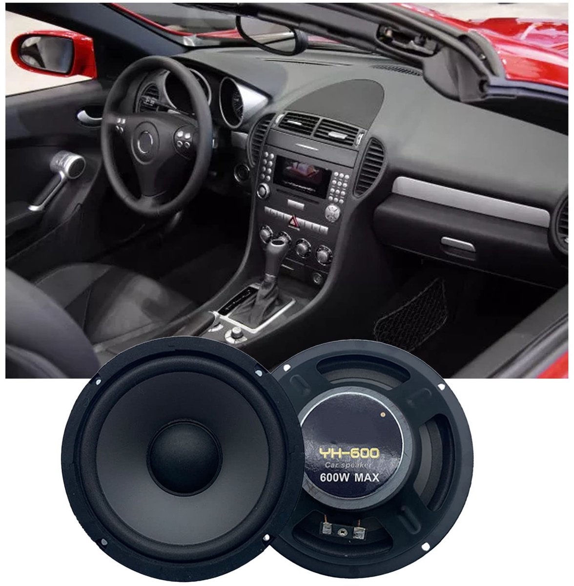 Tyenaza 2PCS 600W Coaxial Speakers - 6.5 Inch Universele Audio Stereo Voor Auto's