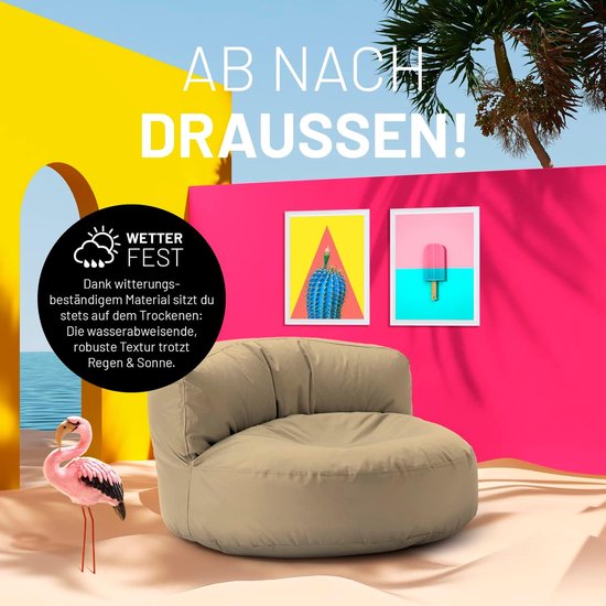 LUMALAND Beanbag Lounge: Zitzak voor uw goedgevulde sit-in | Ontdek modern, knuffelbaar design & relax in stijl in- & outdoor I Met aanpasbare EPS vulling | 90 x 50 cm