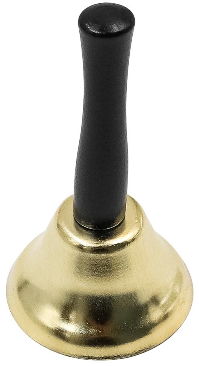 aladdien - Classic Hand Bell - Tafelbel voor Service - Goudkleurig - Dinerbel - Hotelservice - Geschikt voor Kerstdecoratie