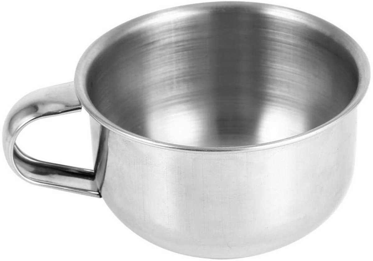 ONF3 - Scheerkom - Roestvrij Staal - Duurzaam en Milieuvriendelijk - Zilver - Scheerkwast en Zeep Mok - Handige Reinigingstool - Voor Mannen