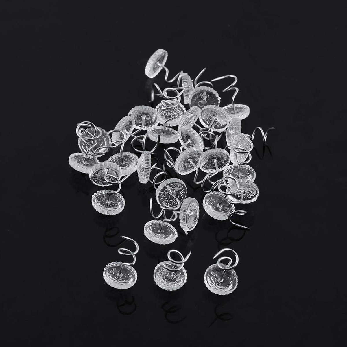 aladdien - Clear Heads Twist Pins - Bed Rok Pins - 30 Stuks - Duidelijk - Decoratie - Geschikt voor Reparatie van Draperie en Bekleding - Kunststof