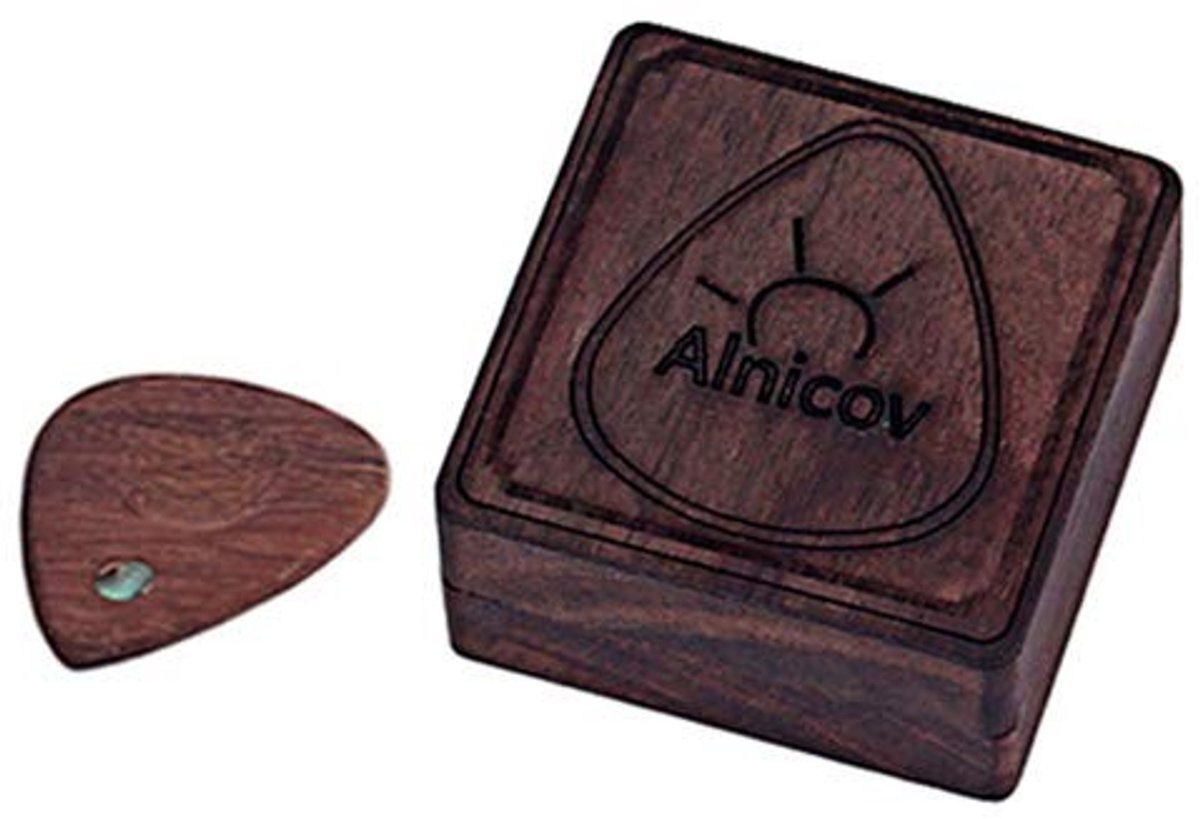 aladdien - Houten Gitaar Pick Box - Plectrum Opbergdoos - Hartvormig - Duurzaam en Handzaam - Natuurlijk Hout - Geschikt voor Muzikanten