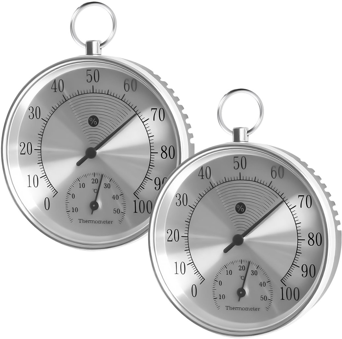 aladdien - Analoge Thermometer - Hygrometer voor Binnen en Buiten - Nauwkeurig - Zonder Batterijen - Meetwaarden in Celsius en Fahrenheit - Geschikt..