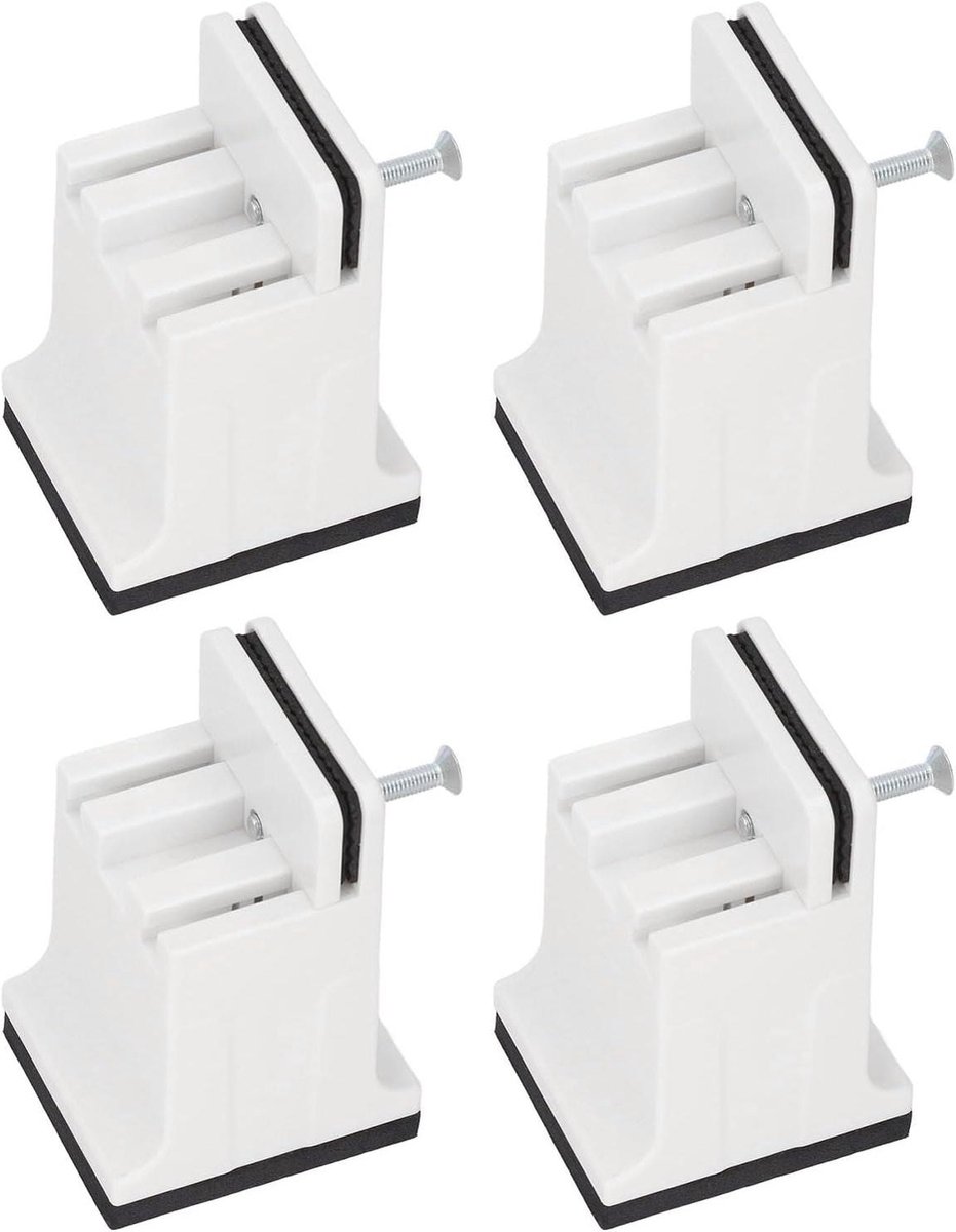 Bedverhogers - Meubelverhogers - Meer Opbergruimte - Verstelbare Schroefklemmen - 4 Stuks - Wit