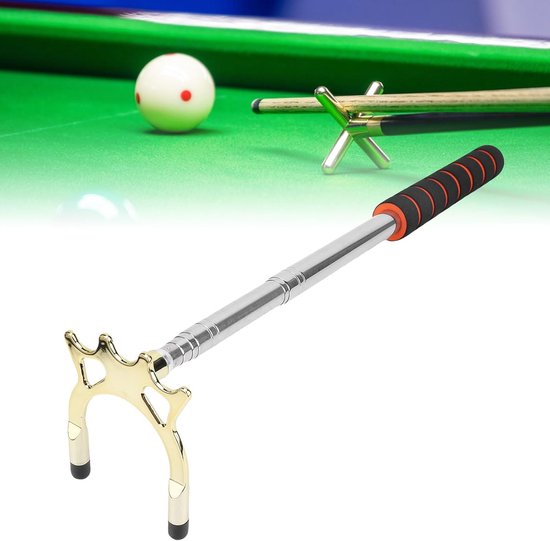 Intrekbare Poolkeu Brug - Verstelbare Keusteun - Biljart Spelverbetering - Telescopische Verlenging - 2 Componenten - Zilver — afbeelding 2