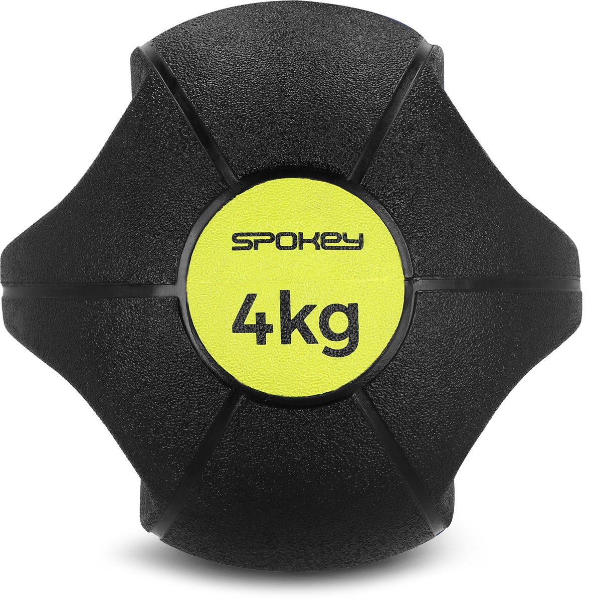 Spokey GRIPI Gewichtbal - 4 kg - Medicijnbal met Handgrepen - Zwart / Geel