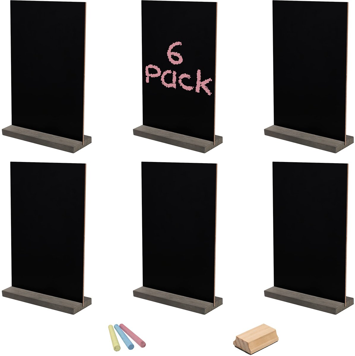 aladdien - Mini Krijtborden Set - Dubbelzijdig Tafeltop - Houten Standaarden - Perfect voor Feesten - 15 x 22 cm - Ideaal voor Bruiloften en Verjaar..